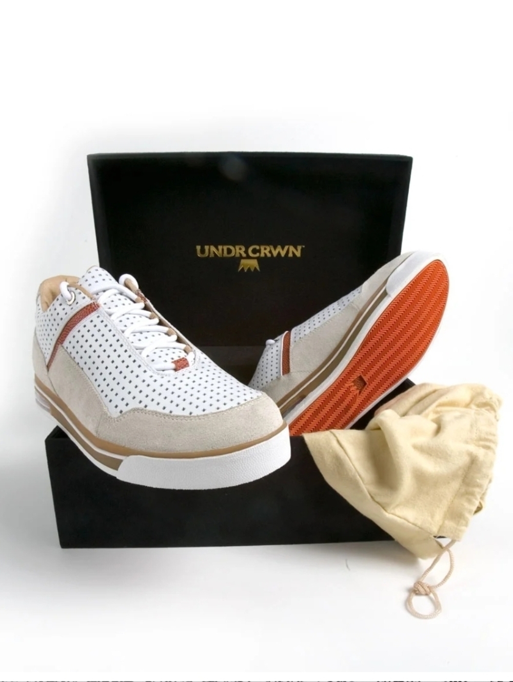 UNDRCRWN The Layup Shoes Leather Suede Beige Red, Size 14 Vintage